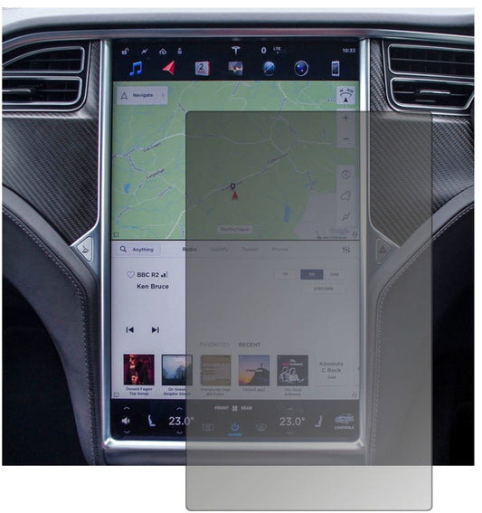 Blickschutzfolie von dipos passend für Tesla Modell X, präziser Zuschnitt und blasenfrei montiert