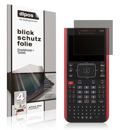 Blickschutzfolie von dipos passend für Texas Instruments CX CAS II FC TI-Nspire CX II-T CAS, präziser Zuschnitt und blasenfrei montiert