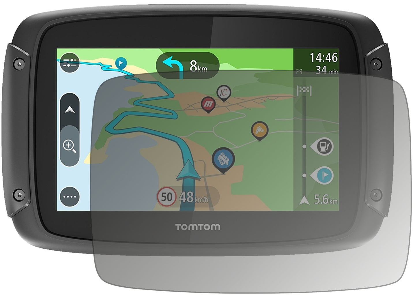 Blickschutzfolie von dipos passend für TomTom Rider 500, präziser Zuschnitt und blasenfrei montiert