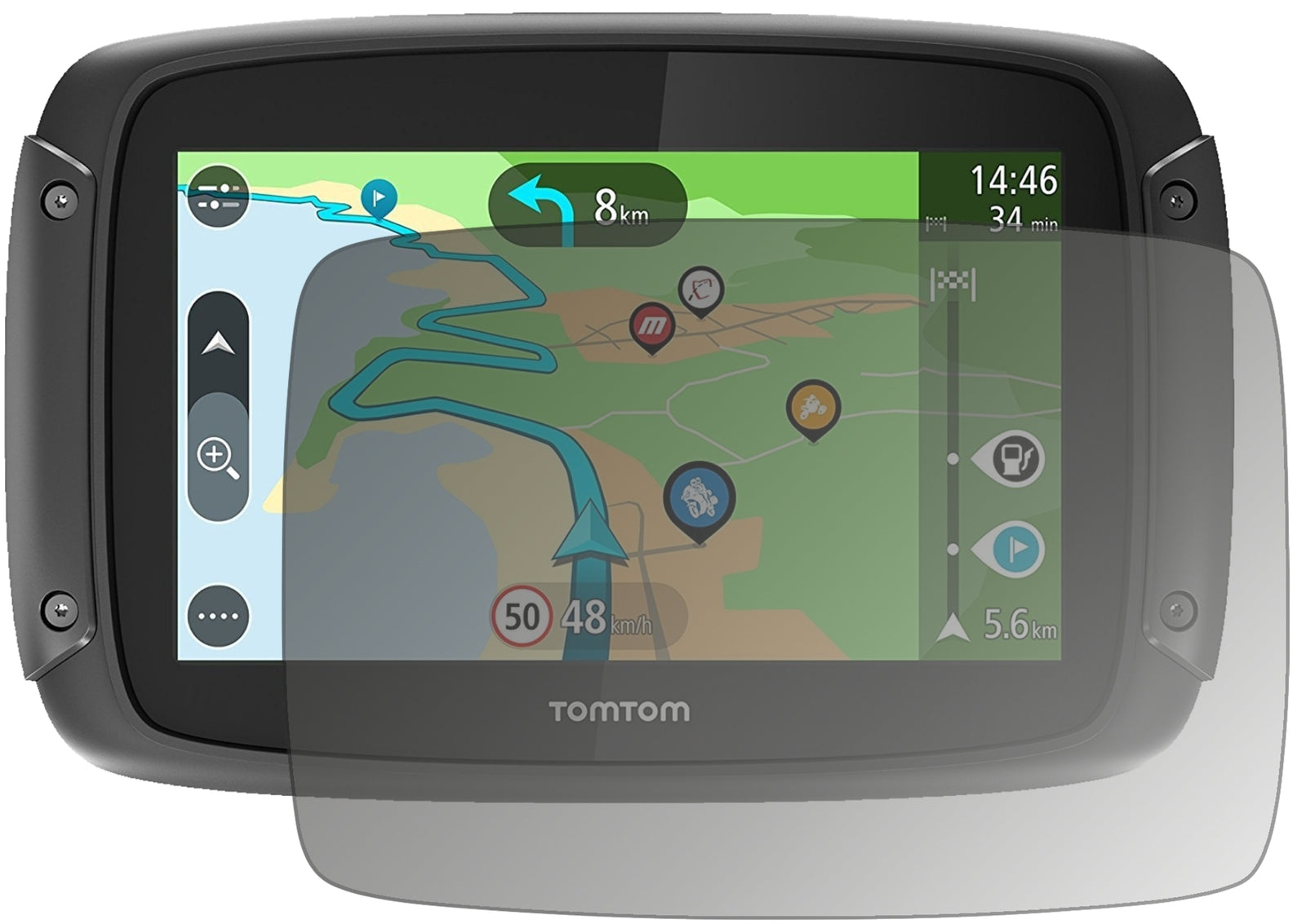Blickschutzfolie von dipos passend für TomTom Rider 500, präziser Zuschnitt und blasenfrei montiert