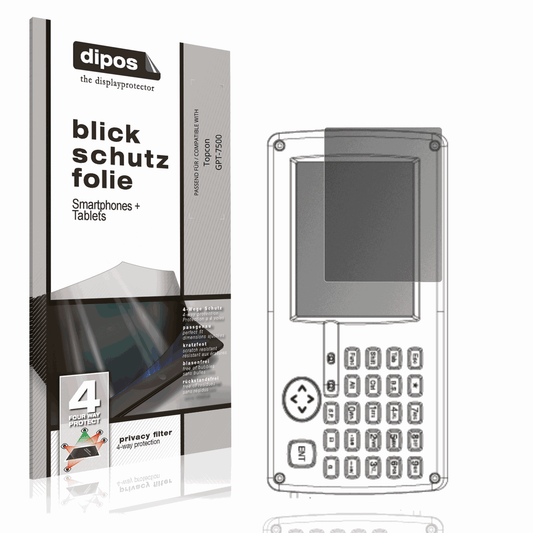 Blickschutzfolie von dipos passend für Topcon GPT-7500, präziser Zuschnitt und blasenfrei montiert