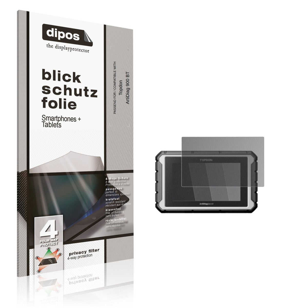 Blickschutzfolie für Topdon ArtiDiag 900 BT matt Schutzfolie Privacy