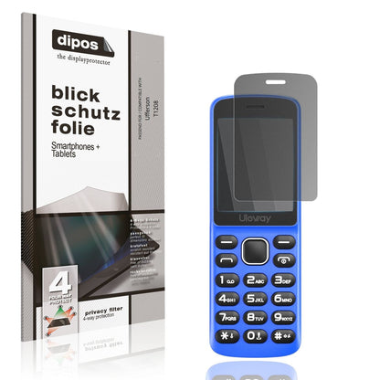 Blickschutzfolie von dipos passend für Ufferson T1208, präziser Zuschnitt und blasenfrei montiert