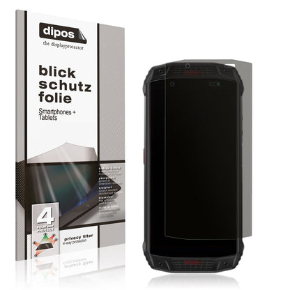 Blickschutzfolie von dipos passend für Ulefone Armor 15, präziser Zuschnitt und blasenfrei montiert