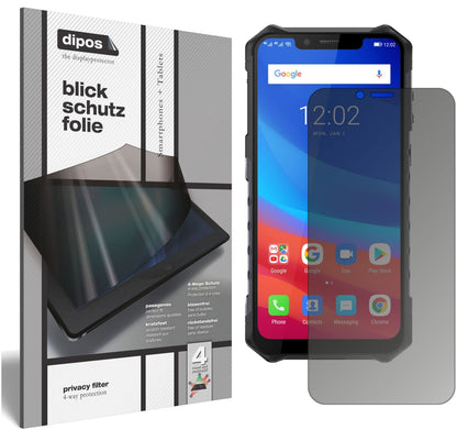 Blickschutzfolie von dipos passend für Ulefone Armor 6, präziser Zuschnitt und blasenfrei montiert