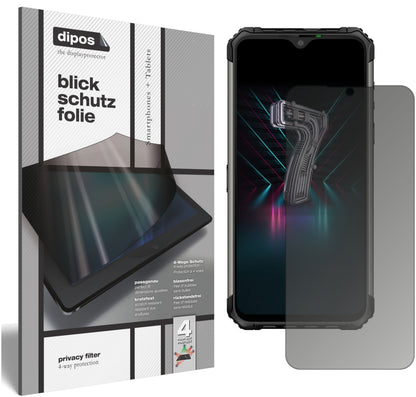 Blickschutzfolie von dipos passend für Ulefone Armor 7, präziser Zuschnitt und blasenfrei montiert