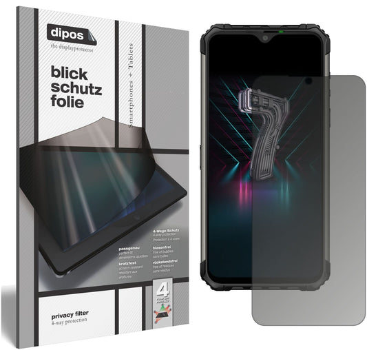 Blickschutzfolie von dipos passend für Ulefone Armor 7, präziser Zuschnitt und blasenfrei montiert