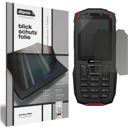 Blickschutzfolie von dipos passend für Ulefone Armor Mini, präziser Zuschnitt und blasenfrei montiert