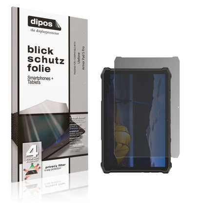 Blickschutzfolie von dipos passend für Ulefone Armor Pad 5 Pro, präziser Zuschnitt und blasenfrei montiert