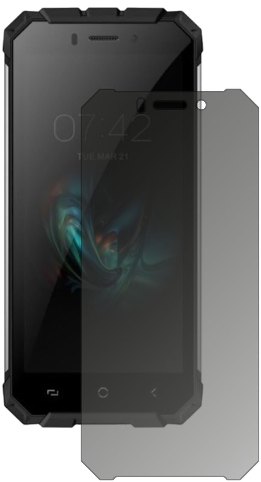 Blickschutzfolie von dipos passend für Ulefone Armor X, präziser Zuschnitt und blasenfrei montiert