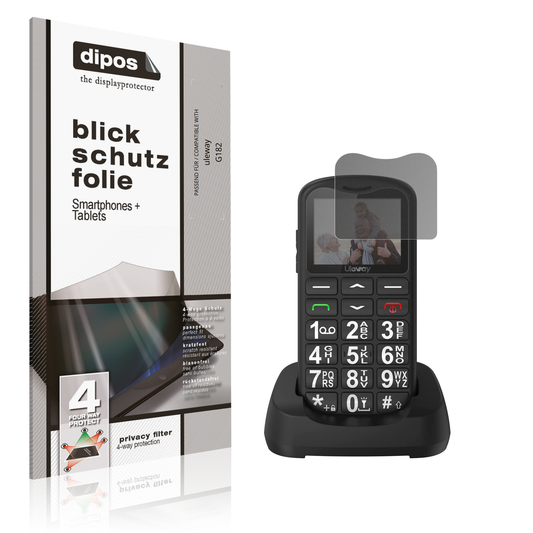Blickschutzfolie von dipos passend für uleway G182, präziser Zuschnitt und blasenfrei montiert