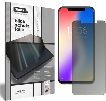 Blickschutzfolie von dipos passend für Umidigi One Pro, präziser Zuschnitt und blasenfrei montiert