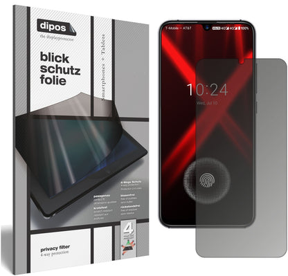 Blickschutzfolie von dipos passend für Umidigi X, präziser Zuschnitt und blasenfrei montiert
