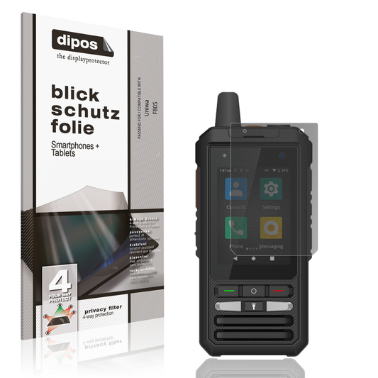 Blickschutzfolie von dipos passend für Uniwa F80S, präziser Zuschnitt und blasenfrei montiert
