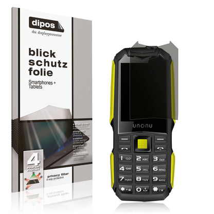 Blickschutzfolie von dipos passend für Unonu UR5L, präziser Zuschnitt und blasenfrei montiert