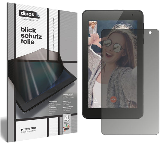 Blickschutzfolie von dipos passend für Vankyo MatrixPad Z1 7 Zoll, präziser Zuschnitt und blasenfrei montiert