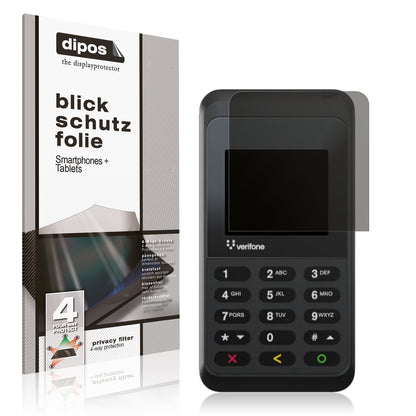 Blickschutzfolie von dipos passend für Verifone e235, präziser Zuschnitt und blasenfrei montiert