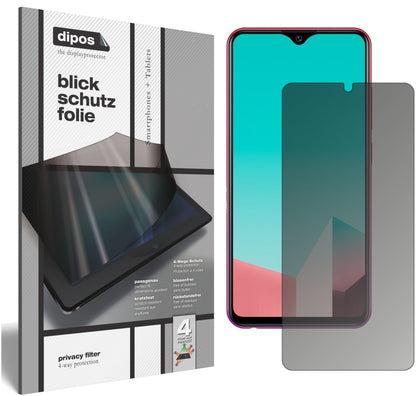 Blickschutzfolie von dipos passend für Vivo U1, präziser Zuschnitt und blasenfrei montiert
