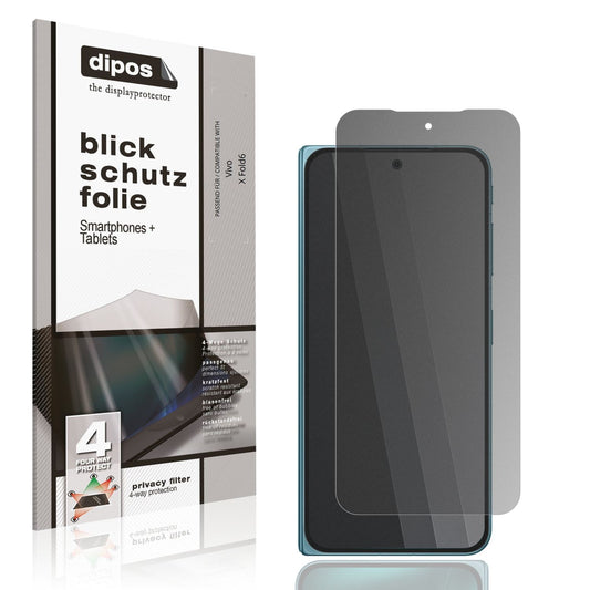 Blickschutzfolie von dipos passend für Vivo X Fold6 Aussenseite, präziser Zuschnitt und blasenfrei montiert
