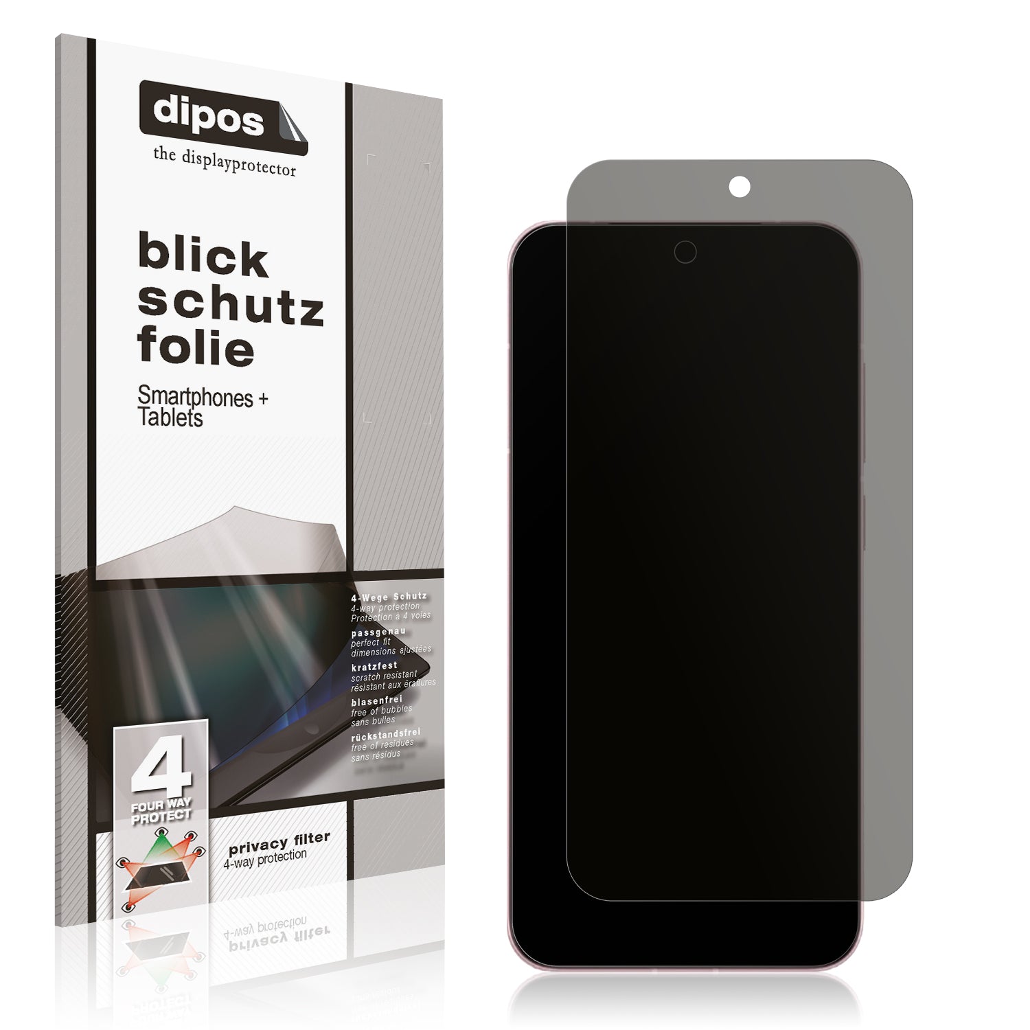 Blickschutzfolie von dipos passend für Vivo X200, präziser Zuschnitt und blasenfrei montiert