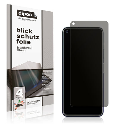 Blickschutzfolie von dipos passend für Vivo Y70t, präziser Zuschnitt und blasenfrei montiert