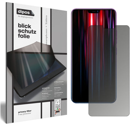 Blickschutzfolie von dipos passend für Vivo Z1 Lite, präziser Zuschnitt und blasenfrei montiert