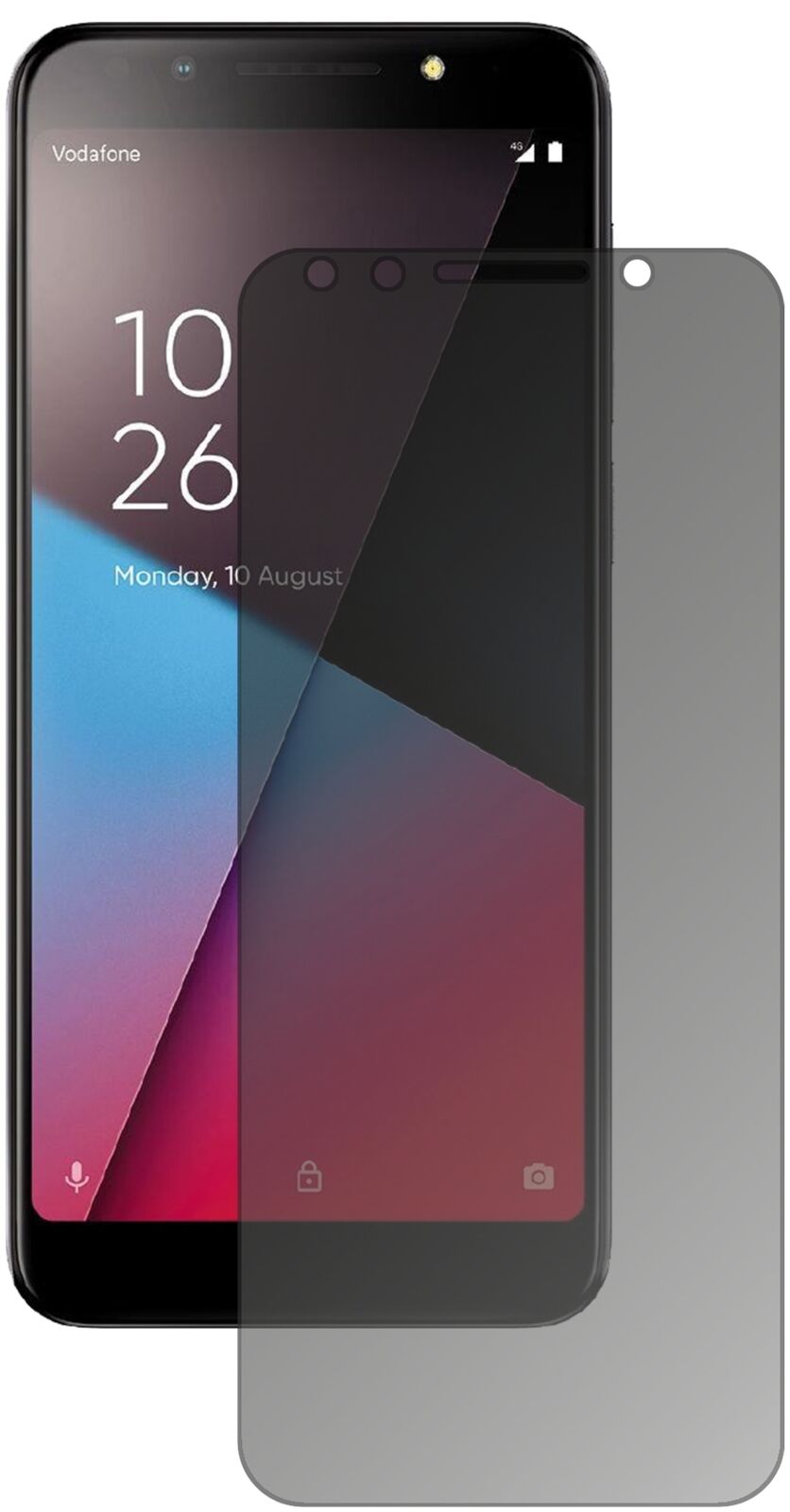 Blickschutzfolie von dipos passend für Vodafone Smart N9 Lite, präziser Zuschnitt und blasenfrei montiert