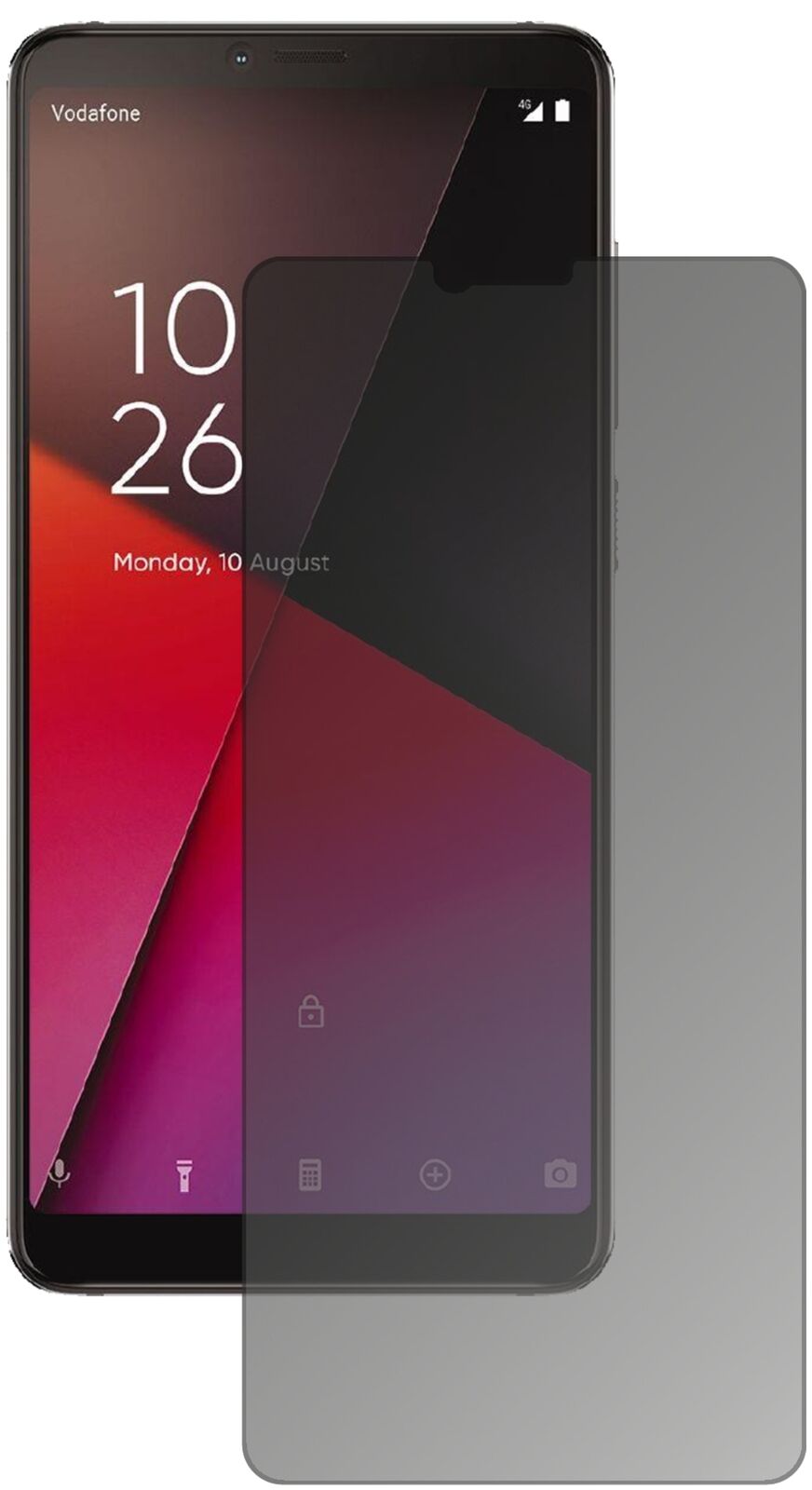 Blickschutzfolie von dipos passend für Vodafone Smart X9, präziser Zuschnitt und blasenfrei montiert