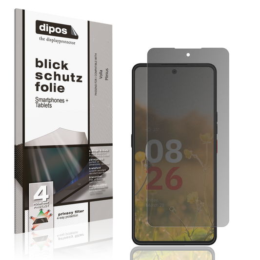 Blickschutzfolie von dipos passend für Volla Plinius, präziser Zuschnitt und blasenfrei montiert