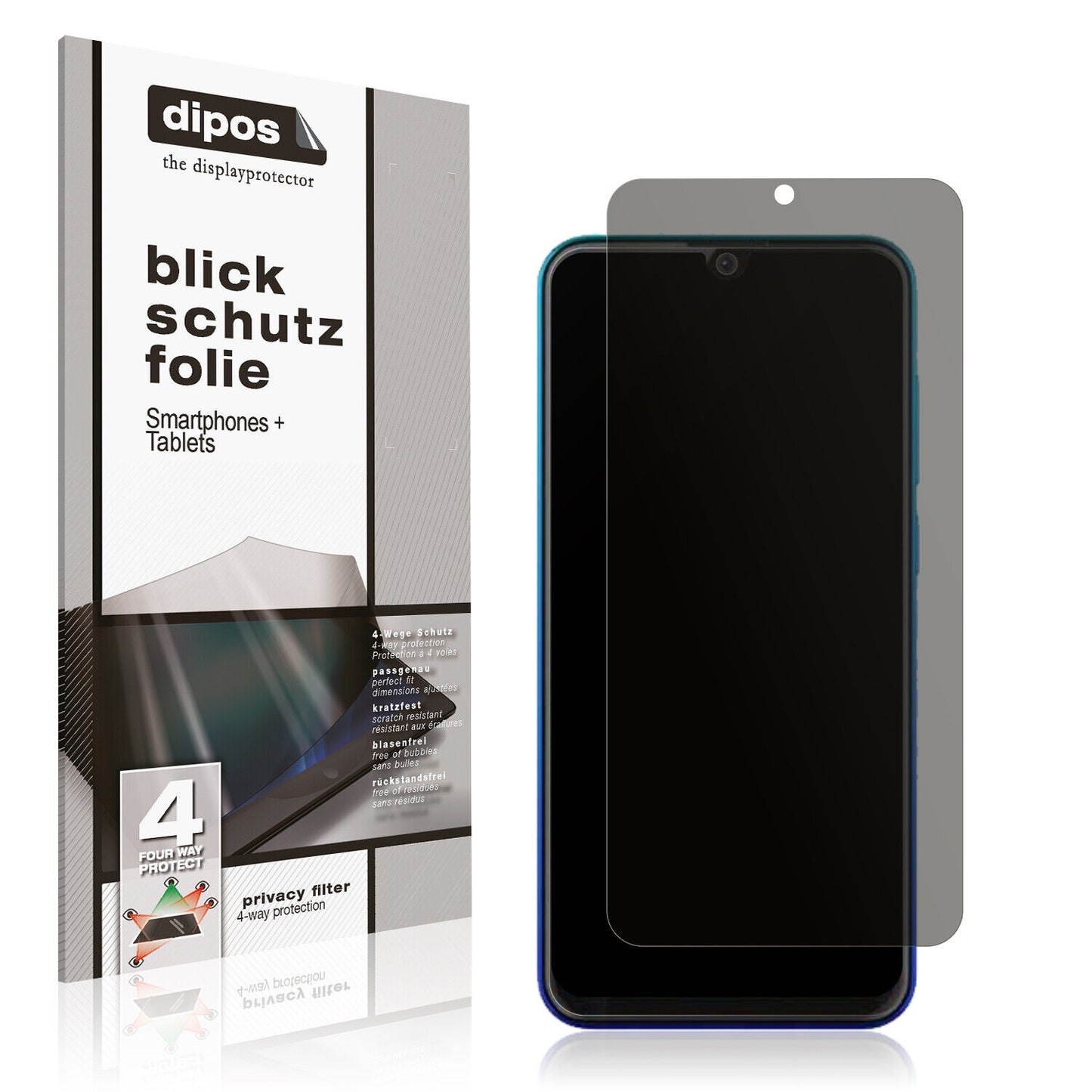 Blickschutzfolie von dipos passend für Walton H8 pro, präziser Zuschnitt und blasenfrei montiert