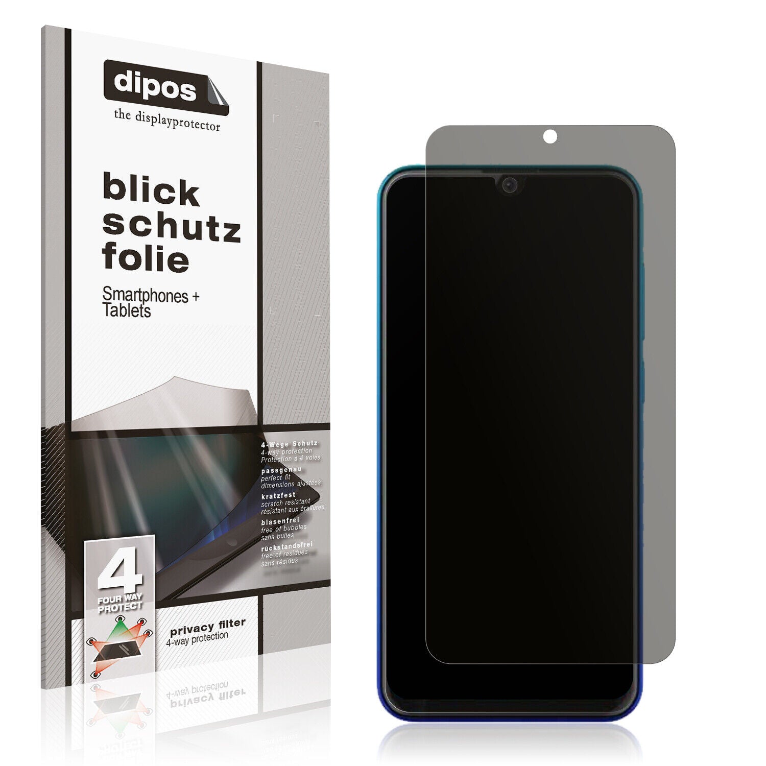 Blickschutzfolie von dipos passend für Walton H8 pro, präziser Zuschnitt und blasenfrei montiert