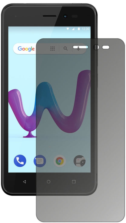 Blickschutzfolie von dipos passend für Wiko Sunny 3, präziser Zuschnitt und blasenfrei montiert