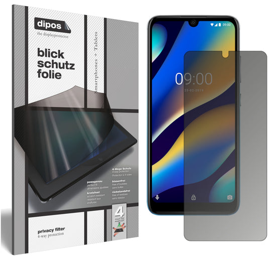 Blickschutzfolie von dipos passend für Wiko View 3 Lite, präziser Zuschnitt und blasenfrei montiert