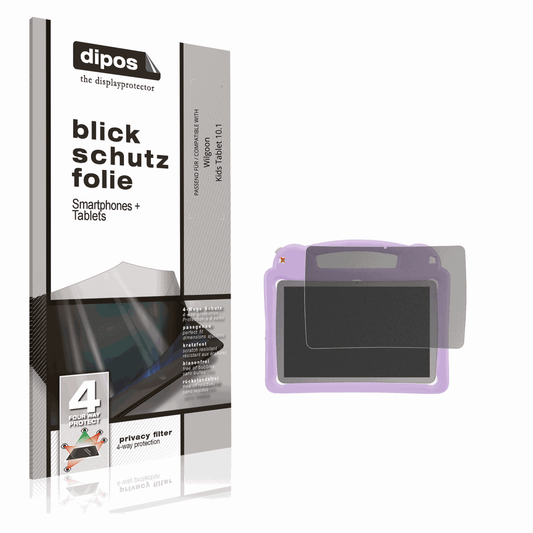 Blickschutzfolie von dipos passend für Wilgoon Kids Tablet 10.1, präziser Zuschnitt und blasenfrei montiert