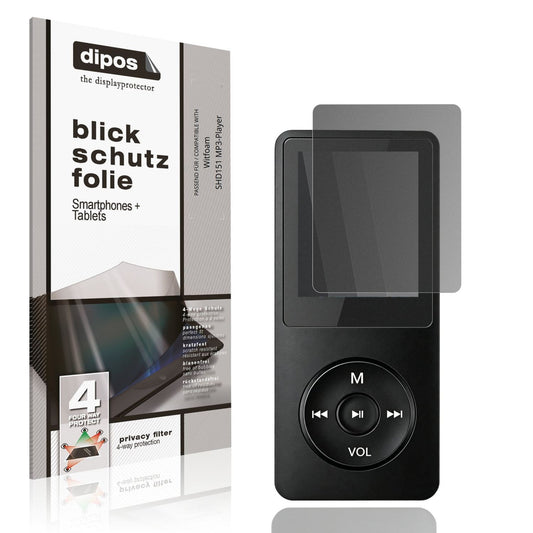 Blickschutzfolie von dipos passend für Witfoam SHD151 MP3-Player, präziser Zuschnitt und blasenfrei montiert