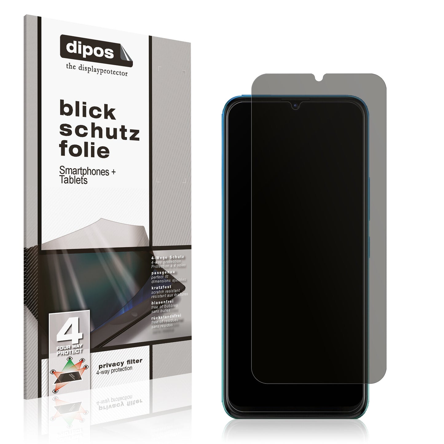 Blickschutzfolie von dipos passend für Xiaomi 14, präziser Zuschnitt und blasenfrei montiert
