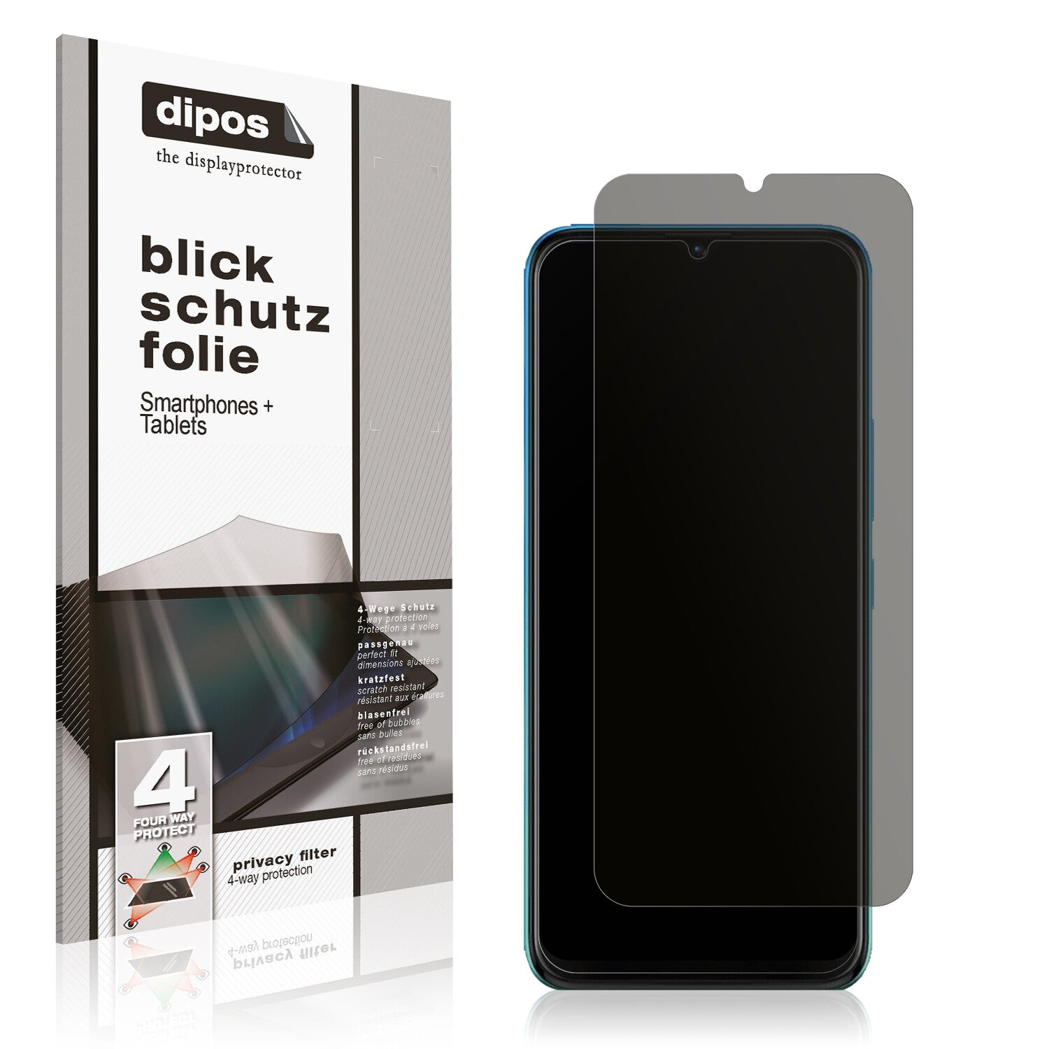 Blickschutzfolie von dipos passend für Xiaomi 14, präziser Zuschnitt und blasenfrei montiert