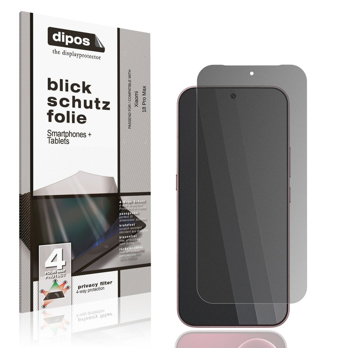 Displayschutz mit Blickschutzfilter-Effekt zur Unterstützung beim Schutz sensibler Daten