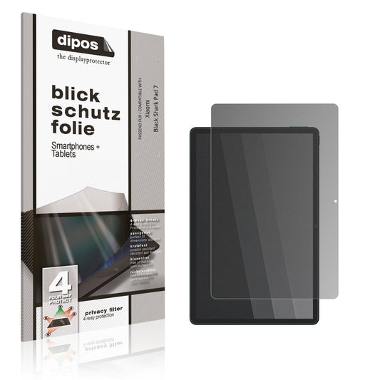 Blickschutzfolie von dipos passend für Xiaomi Black Shark Pad 7, präziser Zuschnitt und blasenfrei montiert