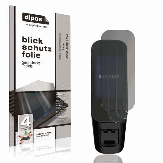 Blickschutzfolie von dipos passend für Xiaomi Electric Scooter 6 Max, präziser Zuschnitt und blasenfrei montiert