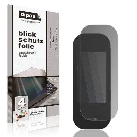 Blickschutzfolie von dipos passend für Xiaomi Electric Scooter 6 Ultra, präziser Zuschnitt und blasenfrei montiert