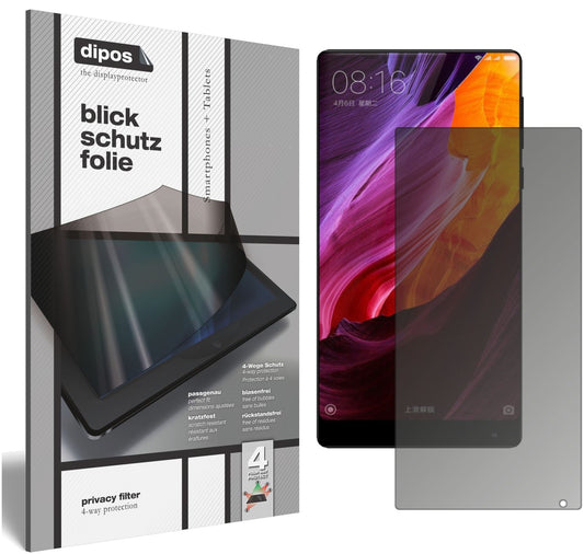 Blickschutzfolie von dipos passend für Xiaomi Mi MIX 2, präziser Zuschnitt und blasenfrei montiert