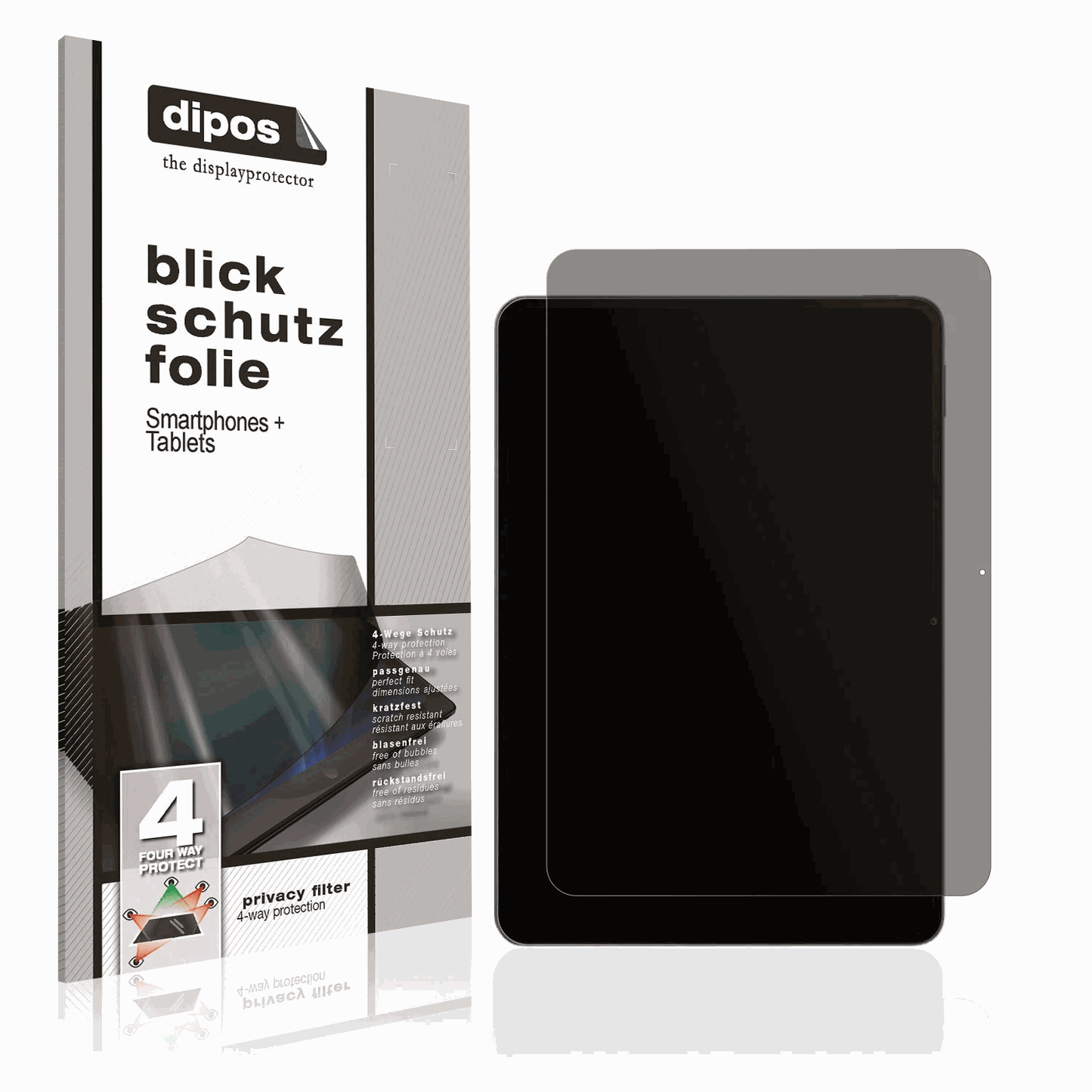 Blickschutzfolie von dipos passend für Xiaomi Pad 7, präziser Zuschnitt und blasenfrei montiert