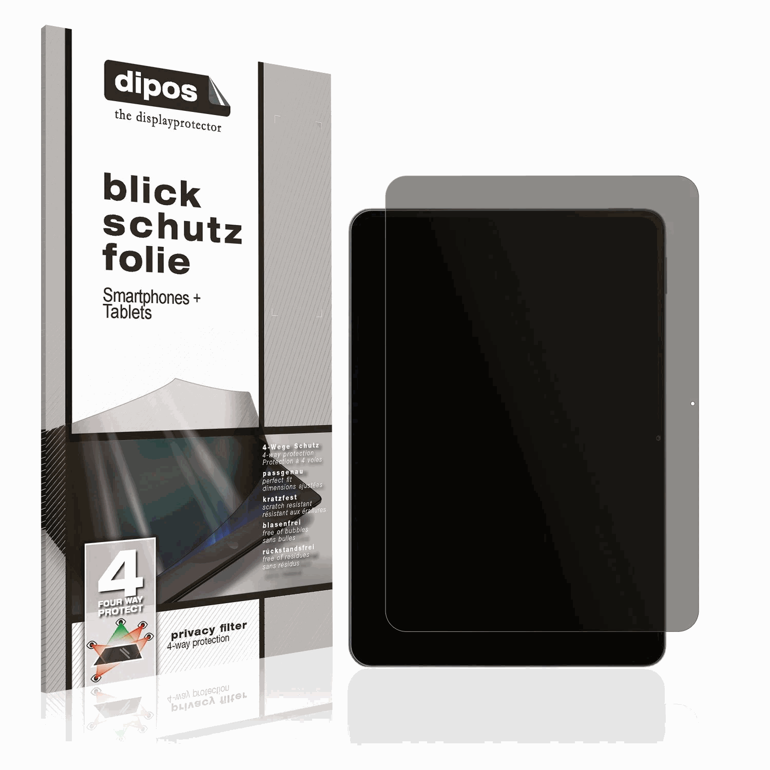 Blickschutzfolie von dipos passend für Xiaomi Pad 7, präziser Zuschnitt und blasenfrei montiert