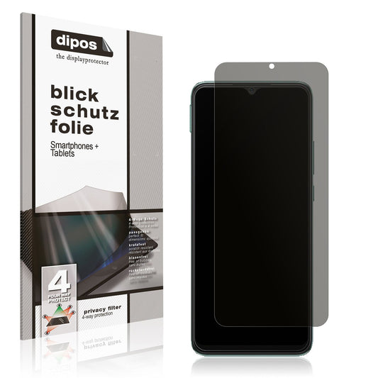 Blickschutzfolie von dipos passend für Xiaomi Poco C40, präziser Zuschnitt und blasenfrei montiert