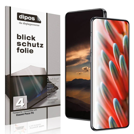 Blickschutzfolie von dipos passend für Xiaomi Poco F6, präziser Zuschnitt und blasenfrei montiert