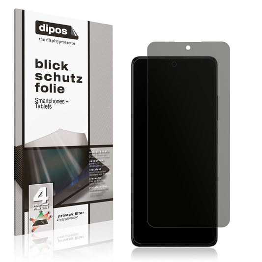 Blickschutzfolie von dipos passend für Xiaomi Redmi Note 12 5G, präziser Zuschnitt und blasenfrei montiert
