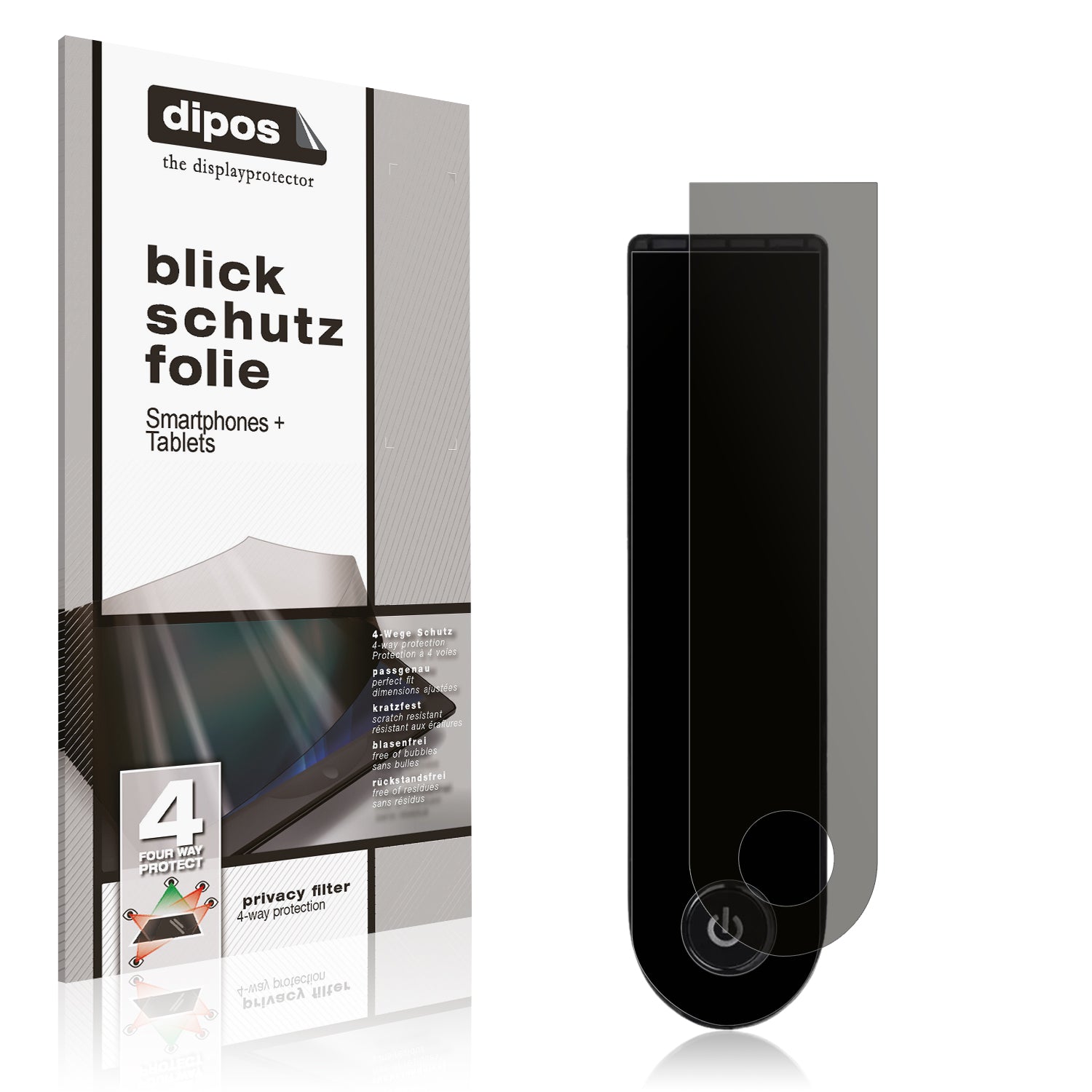 Blickschutzfolie von dipos passend für Xiaomi Scooter 5, präziser Zuschnitt und blasenfrei montiert