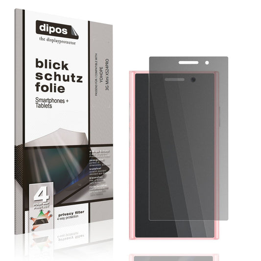 Blickschutzfolie von dipos passend für YOHOPE 3G Mini XS24PRO, präziser Zuschnitt und blasenfrei montiert