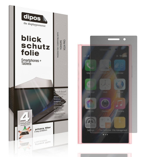 Blickschutzfolie von dipos passend für YOHOPE XS24 PRO, präziser Zuschnitt und blasenfrei montiert